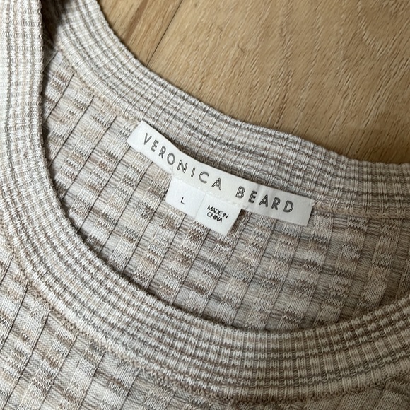 VERONICA BEARD Richie Rib Three Quarter Sleeve Dress, SIZE LARGE NEW. 0554 - Picture 7 of 7